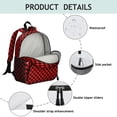 thumbnail image 4 of Black and Red Checkered Backpack Backpack for School,Cute School Bag,Schoolbag with Adjustable Shoulder Straps & Padded Back,13.8"x11.4"x6", 4 of 6
