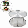 thumbnail image 2 of Stainless Steel 2-layer Rotating Seasoning Bottle Kitchen Storage Rack Organizer, 2 of 5