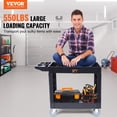 thumbnail image 2 of Carrito de servicio utilitario VEVOR, 2 estantes, 250 kg, rollo de plástico, 2 of 7
