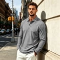 thumbnail image 7 of Sewkxo Men's Polo Shirt Long Sleeve Golf Shirts Lightweight Breathable Cool Shirts,Gray L, 7 of 7