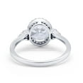 thumbnail image 3 of Halo Art Deco Oval Engagement Ring CZ 925 Sterling Silver Size 10, 3 of 6