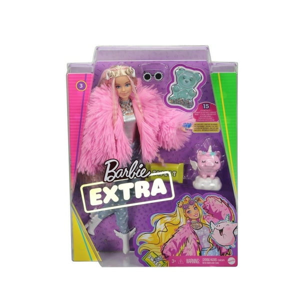 Muñeca Barbie Fashionista Extra Abrigo Rosa Bodega Aurrera en línea