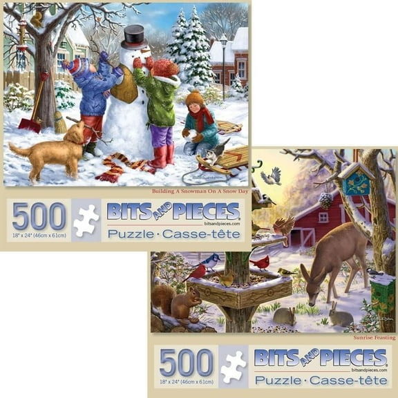 Bits and Pieces Set of Two 500 Piece Jigsaw Puzzles for Adults by Liz Goodrick Dillon 18" x 24"