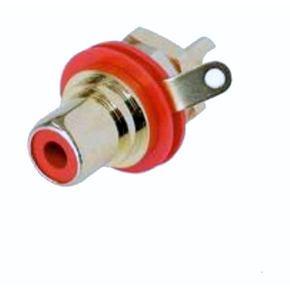 Genuine New Neutrik Rean NYS367-2 Gold Plated RCA Jack Phono Chassis Socket, Red