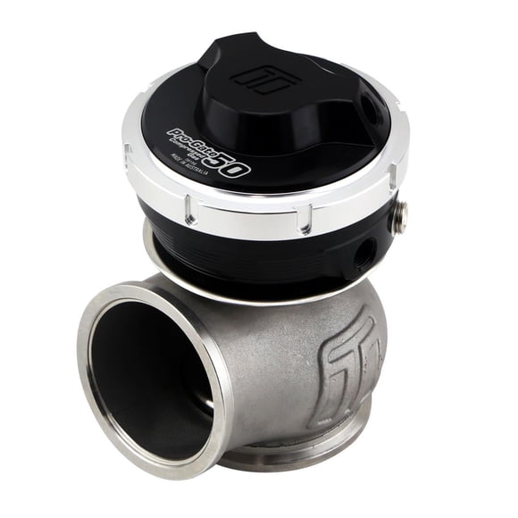 Turbo Smart Turbocharger Wastegate TS-0554-1202 Gen-V Pro-Gate50; Black; 50 MM; Use With Compressed Gas; With Inlet and Outlet Flanges/V-Band Clamps/Valve Seat/Vacuum Fittings