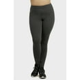 thumbnail image 4 of Sofra Women & Plus Cotton High Waist Full Length Cotton Workout Leggings (Black/Charcoal, M), 4 of 4