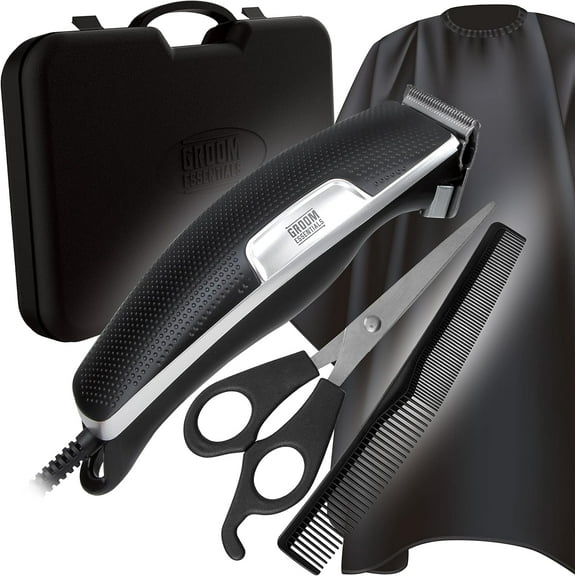 Chargeworx Groom Essentials Pro Series Hair Cutting Kit with Hair Clippers, Scissors, and Comb, 26-Piece