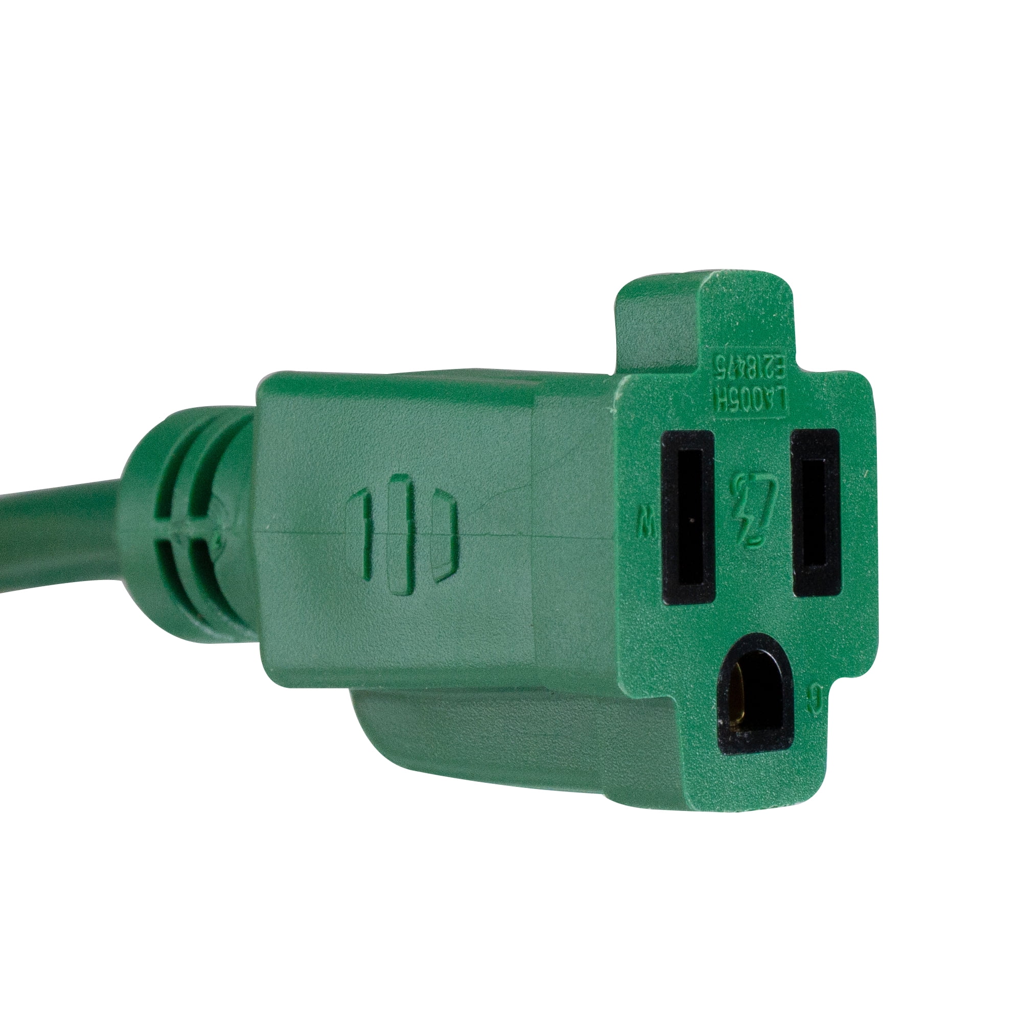Northlight Three-Prong Outdoor Extension Power Cord with Single Outlet End Connector - 20' - Green