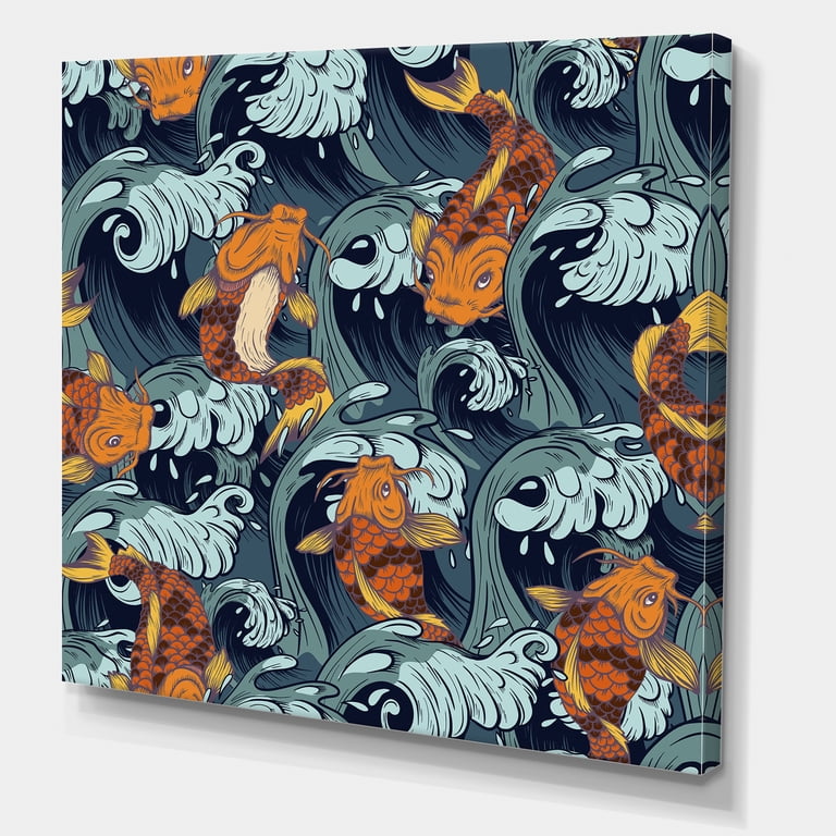 Designart Japanese Koi Fish Canvas Wall Art - Walmart.com