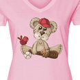 thumbnail image 4 of Inktastic Baseball Teddy Bear Women's V-Neck T-Shirt, 4 of 5