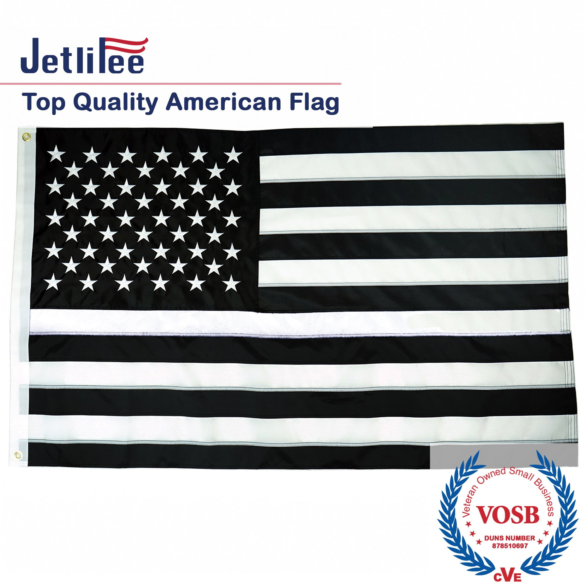 Black & White United States Flag 3x5 ft USA US BW B&W American America Tactical 