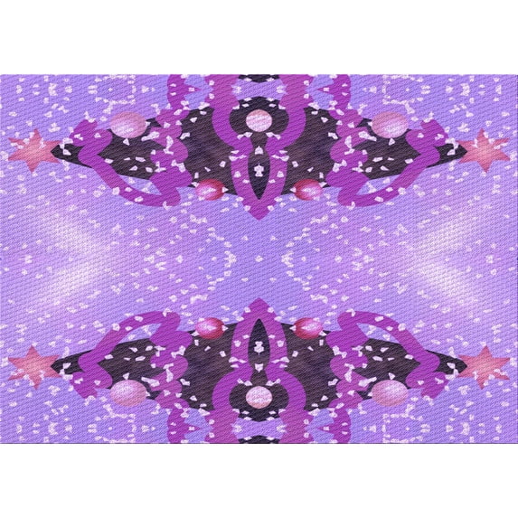 Ahgly Company Indoor Rectangle Patterned Dark Orchid Purple Area Rugs, 3' x 5'