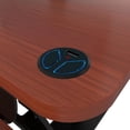 thumbnail image 5 of VersaDesk® 36"x24" PowerPro® Electric Height Adjustable Standing Desk Converter for Dual Monitors & Laptop Workstations, Cherry, w/ USB Charging Port, 5 of 7