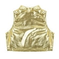 thumbnail image 5 of Alvivi Kids Girls Metallic Sleeveless Turtleneck Tops Gymnastics Workout Tank Vest 8-16 Gold 12, 5 of 6