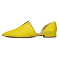 thumbnail image 2 of YDN Women Classic Pointed Closed Toe D'Orsay Ballet Flats V Cut Chunky Low Heels Slip On Office Dress Loafer Casual Shoes Size 10.5 Yellow, 2 of 4