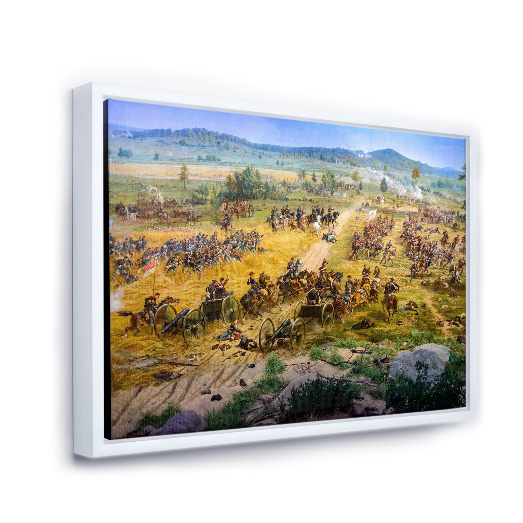 Designart 'Historical Gettysburg National Military Park' Vintage Framed Canvas Wall Art Print