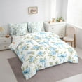 thumbnail image 4 of Manfei Blue Cartoon Princess Ribbon Bedding Comforter Set 7pcs for Kids, Romantic Rose Queen Bedding Sets, Farmhouse Flower Floral Reversible Queen Sheet Sets, Luxury Bedroom Decor, 4 of 8