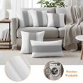 thumbnail image 6 of Pack of 2 Outdoor Pillow Covers 24x24 Inch Waterproof Gray Solid Color Texture Throw Pillow Covers,Decorative Couch Pillow Shams Protectors Simple Grey Stripes Patio Garden Pillowcases Cushion Covers, 6 of 8