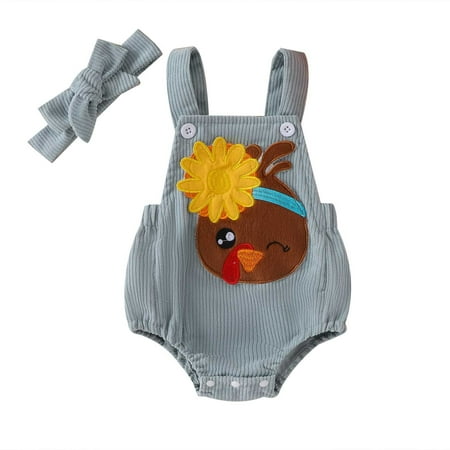 

Boys Girls Sleeveless Cartoon Turkey Pumpkin Printing Romper Bodysuits Baby Clothing Newborn Overalls Boy Baby Boy Gift Boy Onesies 0-3 Months