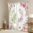thumbnail image 3 of Manfei Retro Rustic Flower Black Out Curtains,Countryside Floral Butterfly Curtains Pack of 2 (42x63 Each),Pink White Bedroom Curtains For Girls,Super Cozy Room Decor, 3 of 6