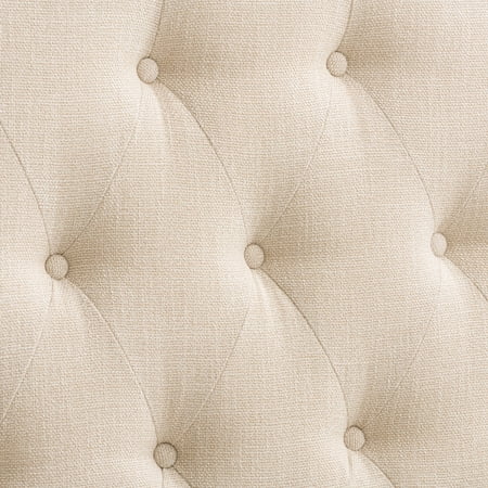 CorLiving - Diamond Button Arched Panel Tufted Fabric Single, Twin Headboard - Cream