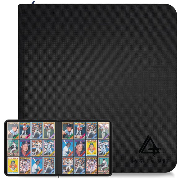 Carpeta para cartas Invested Alliance de 480 bolsillos con cierre de cremallera