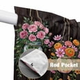 thumbnail image 4 of Swag Valance Curtains for Windows, Pink Spring Floral Light Filtering Kitchen Curtains with Rod Pocket, Farmhouse Botanical Wooden Retro Art Window Treatment Valances for Living Room, 36x63 - 2 PCS, 4 of 9