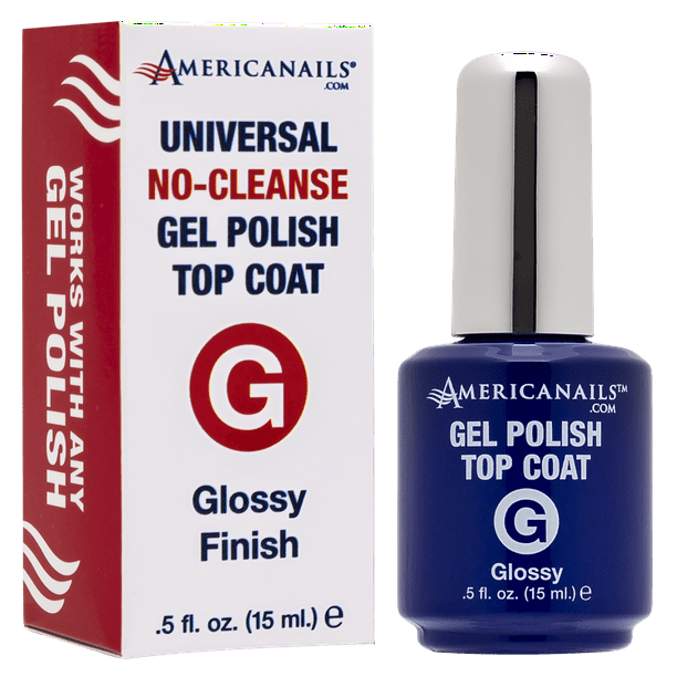 Americanails Gel Polish Top Coat Original Dual Cure Formula, Long Lasting Glossy Finish (.5 oz