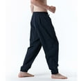 thumbnail image 4 of Giftesty Mens Cargo Pants Men Casual Fashion Stripe Elastic Mid-Waist Pants Sport Pants, 4 of 7