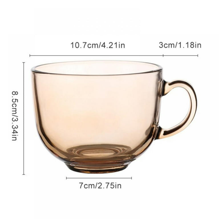 YAMSH Large Clear Glass Coffee Mugs Set of 2,14.8 oz(440ml)-Wide Mouth Tea  Cups with Handle and Spoo…See more YAMSH Large Clear Glass Coffee Mugs Set