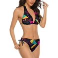 thumbnail image 2 of NICKSUN Women's Bikini Sets, Cute Print Two Piece Bathing Suits Sexy Halter Padded Bikini Swimsuits, 2 of 6