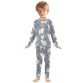 thumbnail image 3 of Polar Bear Leaves Pattern Cotton Pajamas 2 Piece Set Sleepwear Soft and Comfortable Homewear Nightwear, 3 of 7