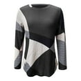 thumbnail image 4 of Charmgo Tunic Sweaters for Women, Women's Patchwork Printed Crew Neck Loose Long Sleeve Top Crewneck Sweatshirts Women Fall Sweaters for Women Grey XL, 4 of 6