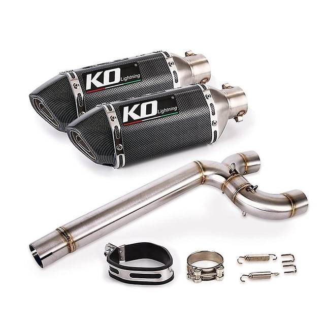 Sistema de escape para motocicleta, tubo de salida doble, tubo de enlace medio, silenciadores de 51mm, silenciadores extraíbles Db Killer para Yamaha Fz6 Fz6n Fz6s