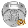 thumbnail image 4 of 3D LOOK Real Genuine 1.50 Cwt. Moissanite Jesus Christ Holy Cross Ring Band 24mm, 4 of 5