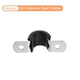 thumbnail image 4 of Unique Bargains 30Pack 1/2' Cable Clamp U Shape Stainless Steel Rubber Cushioned Pipe Strap, 4 of 5