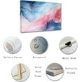 thumbnail image 2 of ZHONGYUTONG Abstract Wall Decor Blue and Pink Painting Prints Abstract Watercolor Texture Canvas Picture Modern Home Decor Artwork Framed (12.00" x 18.00"), 2 of 6