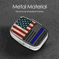 thumbnail image 5 of Metal Pill Organizer America Thin Blue Line Flag Portable Compact Pill Box 2 Compartments Pill Case For Purse Pocket, 5 of 5