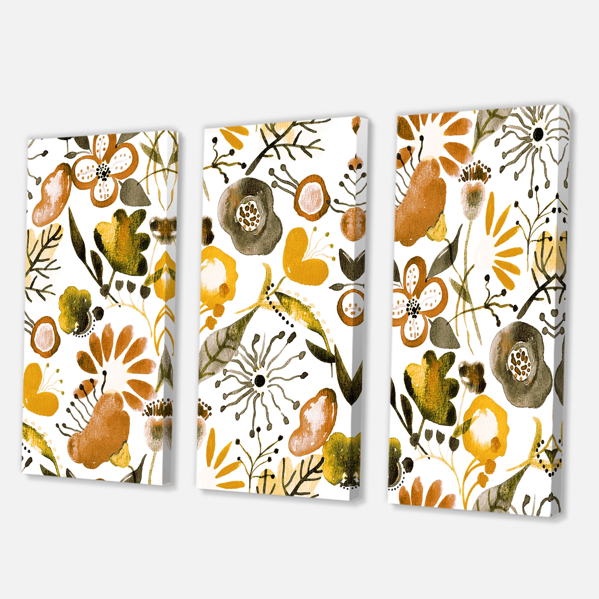 Designart ' Vital Abundance Of Wildflowers I ' Modern Canvas Wall Art Print