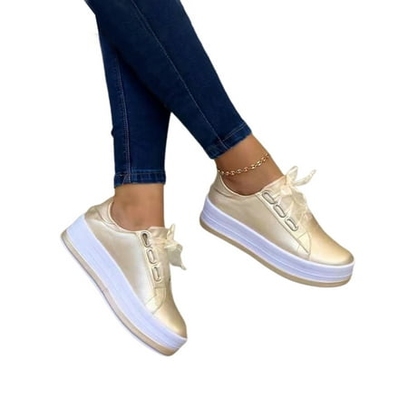 

Xavaria Womens Lace Up Trainers Sports Running Sneaker Height increasing Platform Comfy Jogger Gym Casual Shoes