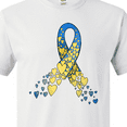 thumbnail image 4 of Inktastic Down Syndrome Awareness Blue and Yellow Hearts Ribbon T-Shirt, 4 of 5