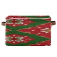 thumbnail image 2 of Christmas Vibrant Red Green Geometrical Patterns Square Storage Bins with Handles Collapsible Containing Box 2 Packs, 2 of 9