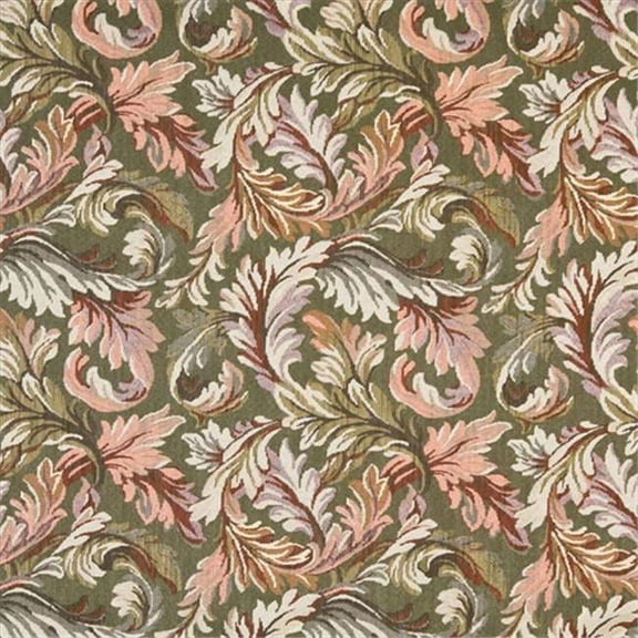 Designer Fabrics F903 54 in. Wide Green And Purple, Floral Leaves Tapestry Upholstery Fabric