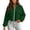 Green, variant on Full Zip Hooded Cropped Sweatshirts Women Winter Casual Stand Collar Front Zipper Fleece Jackets Drawstring Waist Hoodies with Pockets Black M