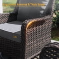 thumbnail image 2 of Gotland 7-Piece Outdoor Patio Furniture Set, 3-Seat Sofa, 2 Wicker Swivel Chairs, coffee Table, 2 Ottomans & Wicker Fire Pit Table, All-Weather Outdoor Set, Gray, 2 of 6