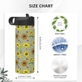 thumbnail image 4 of Yiaed Sage Green With Sunflowers Print Water Bottle with Straw Lid, Stainless Steel Double Wall Insulated Water Bottle | Leak-Proof and Spill-Proof Water Bottle, 4 of 8