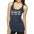 thumbnail image 1 of Cheerleading Eat Sleep Cheer Girl Sports Tri-Blend Racerback Tank Top, Vintage Navy, Large, 1 of 3