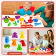 thumbnail image 5 of Raeqks Contar, clasificar juguetes, combinar juguetes apilables con tazones, actividades de aprendizaje preescolar para matemáticas, Montessori, habilidades motoras finas, animales sensoriales, juegos, 5 of 5