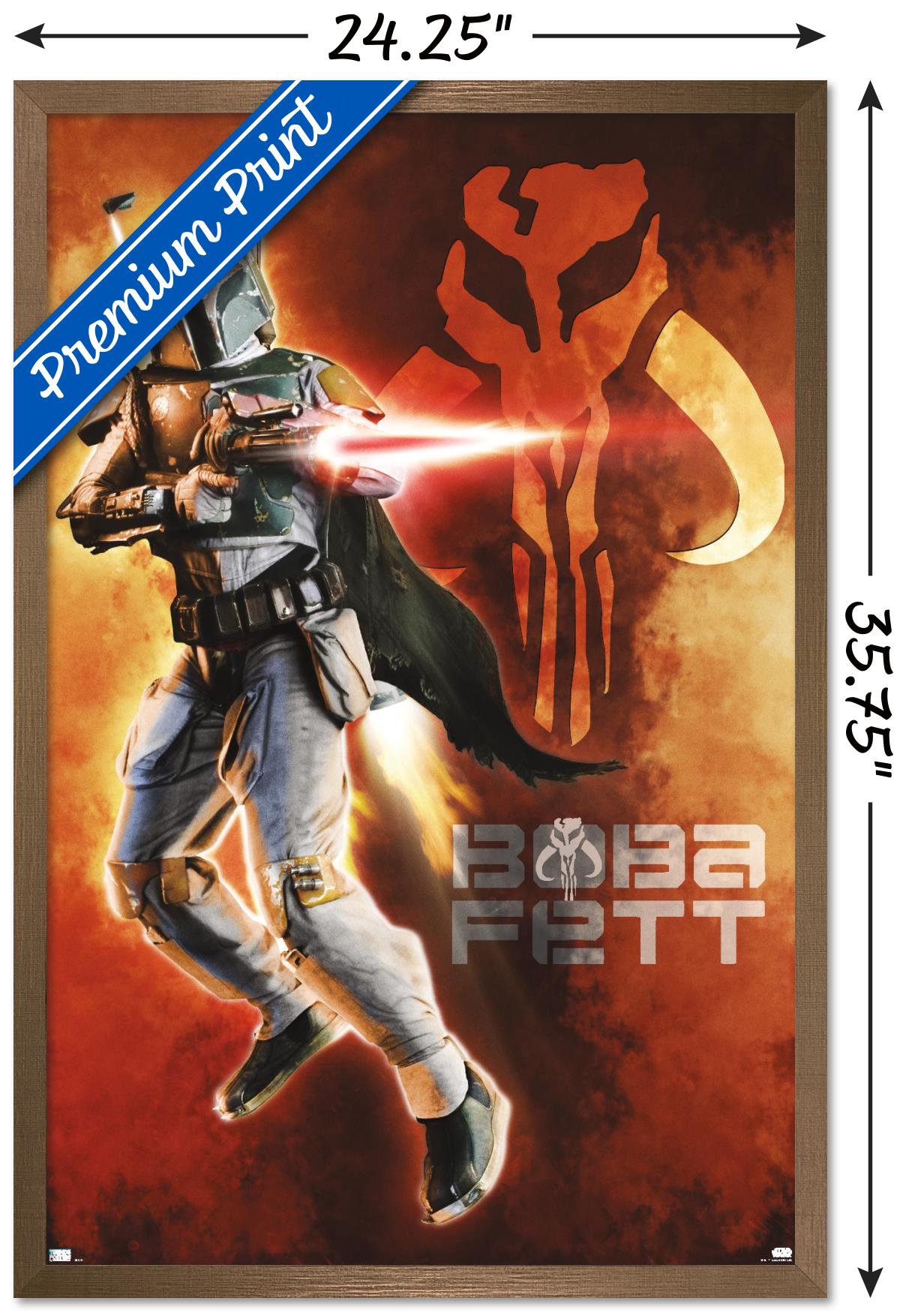 Star Wars: Saga - Boba Fett - Mythosaur Skull Wall Poster, 22.375" x 34", Framed