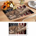 thumbnail image 6 of Sleeping Cat Vintage American Flag Placemats Set of 12 Funny Animal Place Mats Indoor Wipeable Table Mats Washable Cloth Dining Table Placemats for Kitchen Holiday Party Home Decor 13x19 Inch, 6 of 9